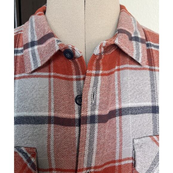 Patagonia Organic Cotton Plaid Soft Flannel Button Up Shirt Men XL Pumpkin - Picture 4 of 16